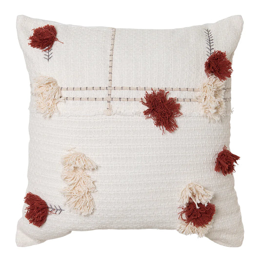 Josie Cushion in Ivory & Brick (50cm x 50cm)