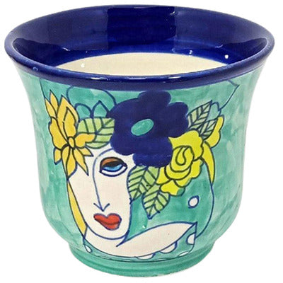Turquoise Lady Ceramic Planter Pot