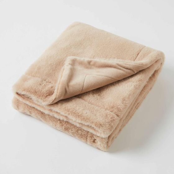 Faux Fur Super Soft Baby Blanket | Caramel