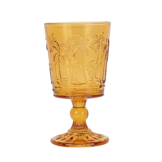 4-Piece Palm Goblet | Amber