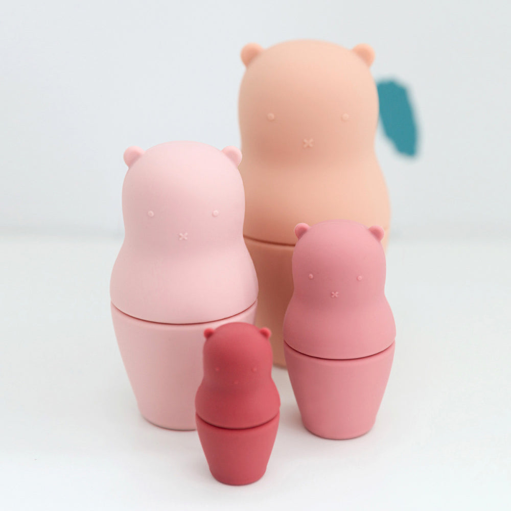 Silicone Nesting Bears | Baby Pink