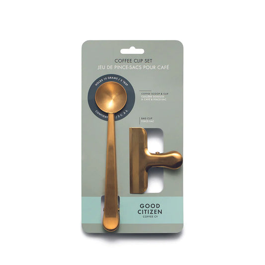 Coffee Scoop & Clip Set | Brass