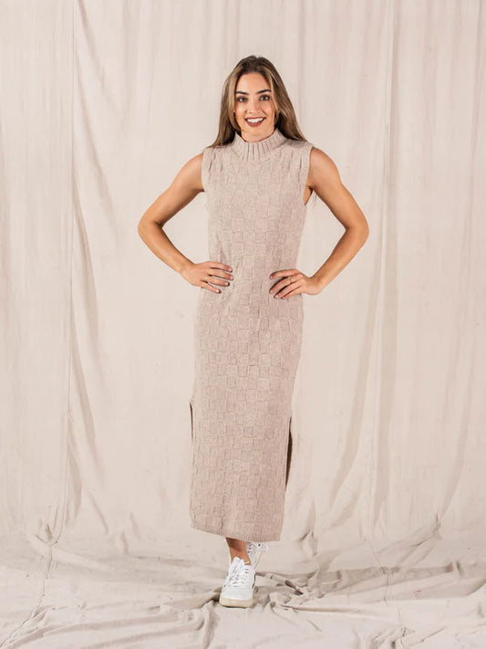 VL the Label | Casey Knit Dress in Oatmeal