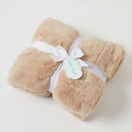 Faux Fur Super Soft Baby Blanket | Caramel