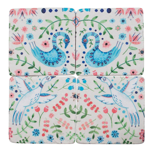 Peacock Coasters (set 4)