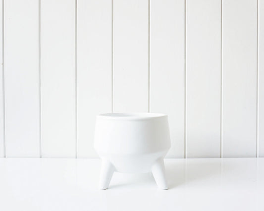 Cauldron Planter in White