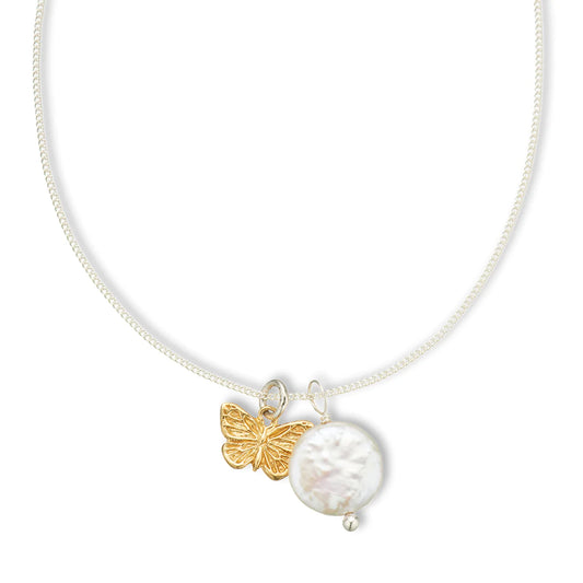 Pearl Amulet Necklace | Butterfly