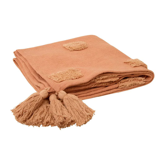 Quinn Textured Throw in Clay Pink