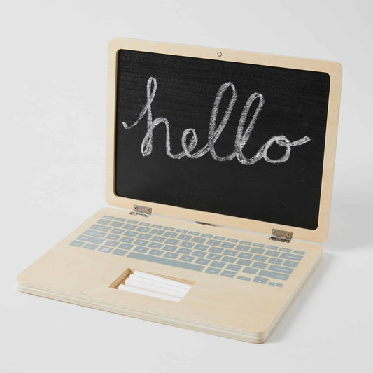 Wooden Chalkboard Laptop