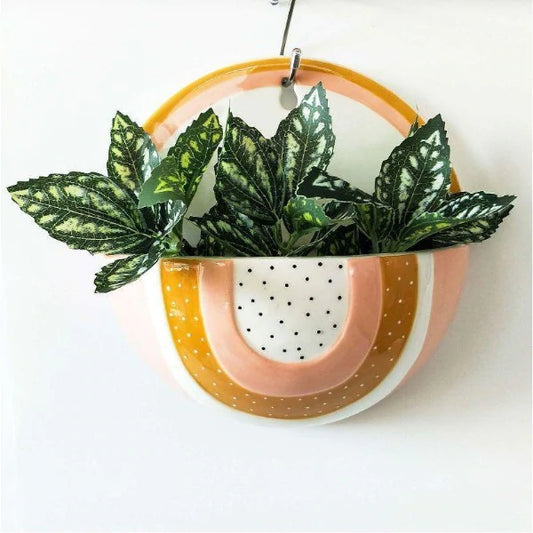 Woodstock Rainbow Wall Planter Pot Pink Medium 20cm